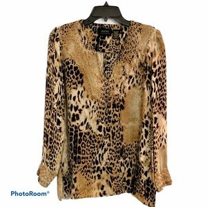 💖Dana Buchman Silk Animal Print Blouse, size 4